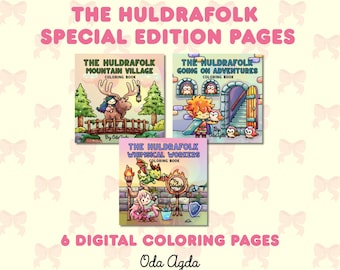 The Huldrafolk Special Edition Coloring Book 6 Digital Pages by Oda Agda