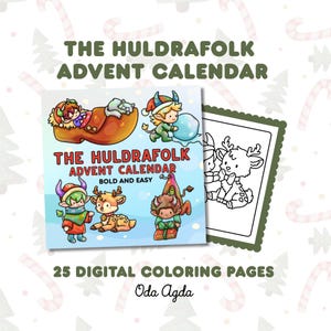 The Huldrafolk Advent Calendar Coloring Book Digital Pages by Oda Agda