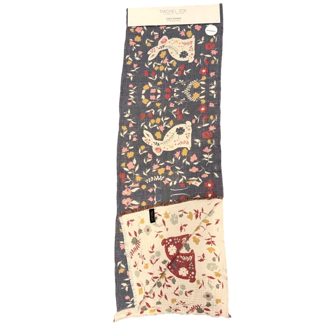 Rachel Zoe Bunny Rabbit Easter Table Runner Farmhouse Country Cottage ...