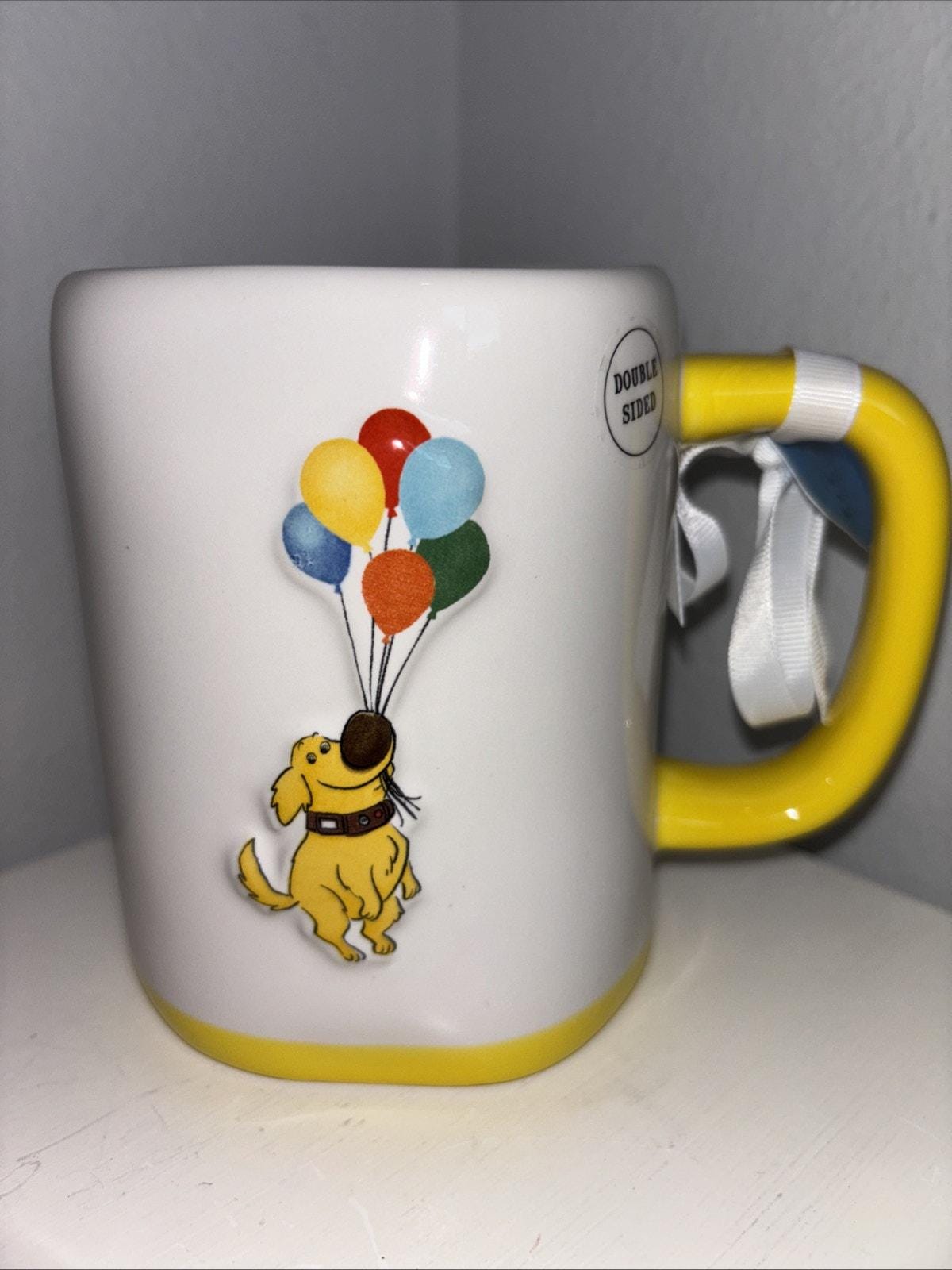 NEW Rae Dunn Disney Pixar Up Doug Dog "Adventure Is Out There" Mug Balloons
