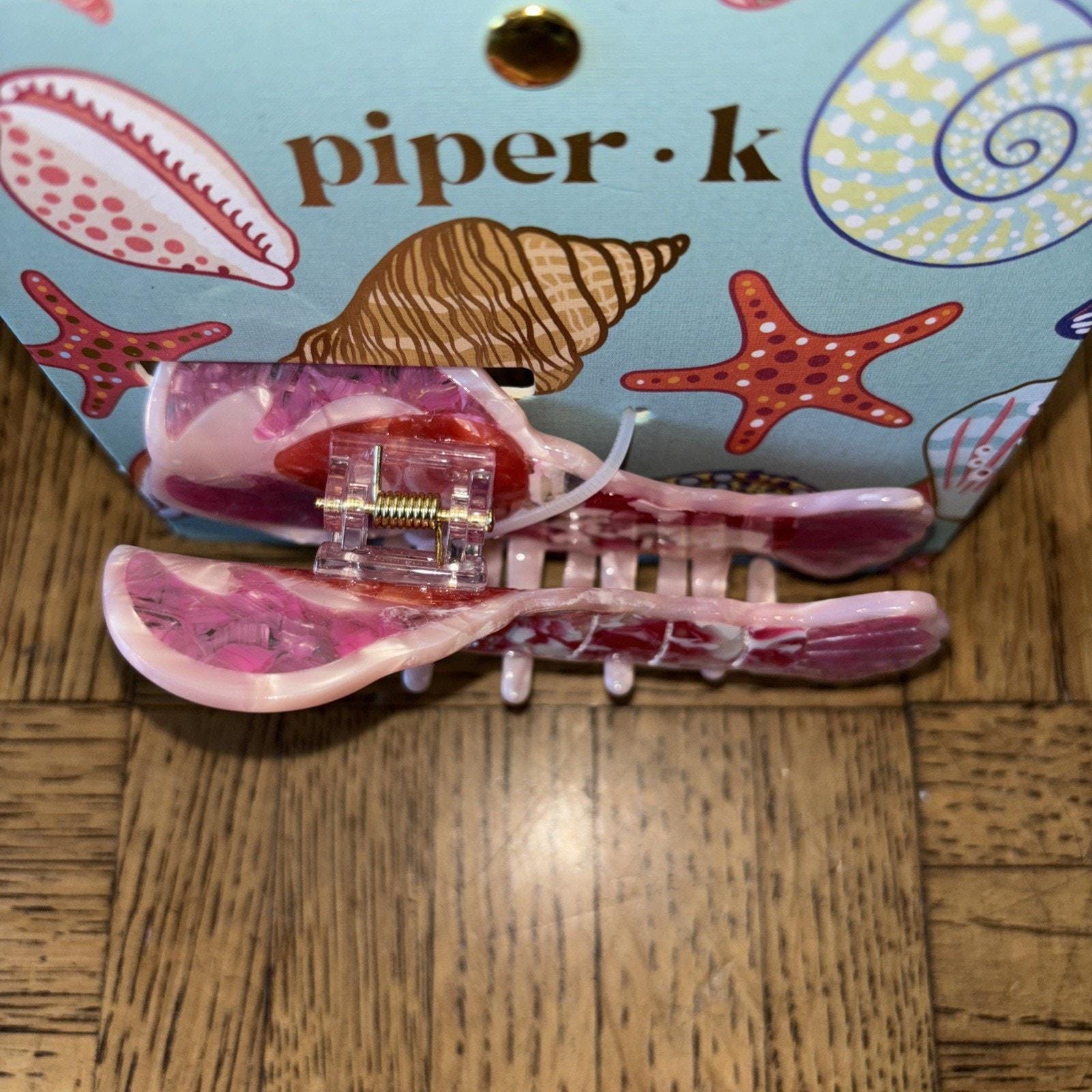 Piper K Large Lobster Hair Clip Claw Double Sided Red Pink 