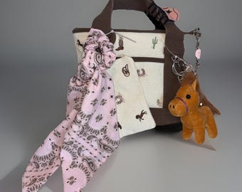 Madden Girl Western Cowgirl Cowboy Horse Rodeo Horseshoe Mini Tote Handbag NEW