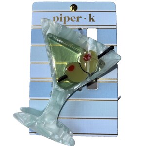 Piper K Party Martini Olive Olives Cocktail Hair Clip Claw  display picture 1