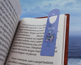Lost in Fantasy bookmark | Dragon on Books metal page marker