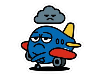 Sarcastic Airport Meme Stickers | Funny Travel Humor Decals for Reluctant Flyers Sticker