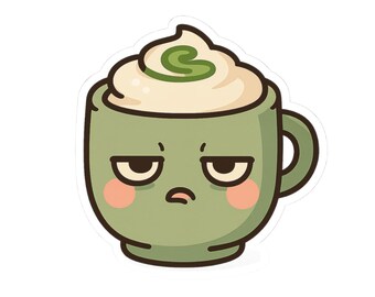 Sarcastic Matcha Lover Stickers | Punny Kawaii Food Sticker Sheet Sticker
