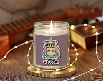 Cat Pee Joke Candle | Scented Coconut Apricot Wax Jar