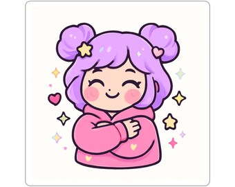 Kawaii Pastel Affirmation Sticker: Self Love, Mental Health, Soft Girl Y2K Shirt Sticker