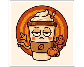 Sarcastic Pumpkin Spice Girl Sticker | Funny Fall Basic Humor Decal Sticker
