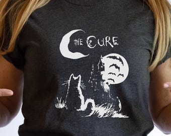 The Cure Cat T-Shirt: Alt Rock Indie Music Halloween Tee