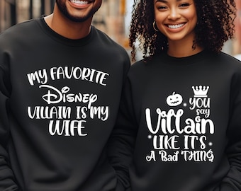 Disney Villain Couple Shirts, Matching Vacation Sweatshirt & Hoodie