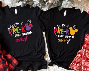 Custom Pre-K Disney Grad Shirt, Kindergarten Grad School Shirt, Mickey Minnie Pre-K Shirt, Pre-K Graduation Shirt,Preschool Graduation Shirt