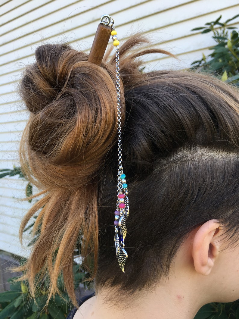 Jewelry hair Bohemian hair stick Boho accessories dangle Etsy