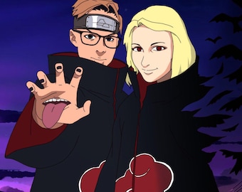 Custom Ninja Style Portrait | Personalized Anime Drawing from Your Photo | Digital Ninja Village Artwork