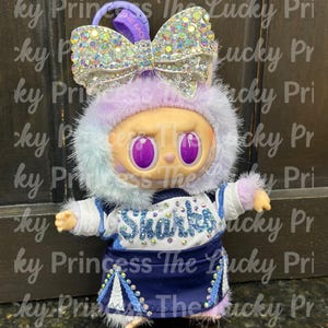 Fully Custom matching allstar cheer uniform made to match birthday gift will fit Labubu Lafufu size keychain dolls 17cm tlp all star