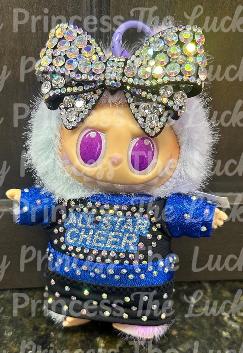 Semi Custom All Star Cheer Uniform with bow made for Labubu Lafufu matching birthday gift present red blue green purple color match allstar
