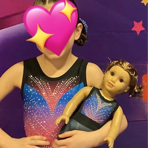 Made to Match Gymnastics Leotard competitive for American Girl 18 inch 18” doll CuStOm uniform costume rhinestones sublimination cheer dance