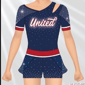 United cheer uniform with no tummy mesh for American girl doll 18”