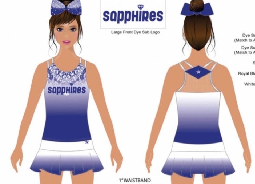 Sapphires Cheer Uniform for American Girl Dolls 18 Etsy