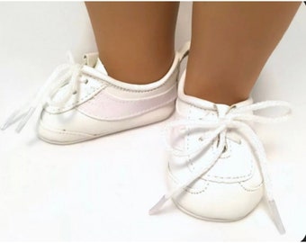 White cheer shoes will fit 18” dolls - add on for uniforms made by The Lucky Princess