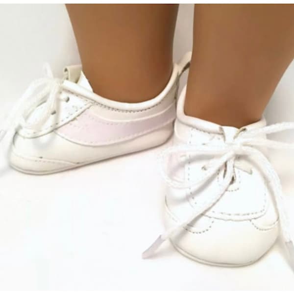 White cheer shoes will fit 18” dolls - add on for uniforms made by The Lucky Princess