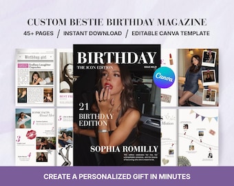 Best Friend Birthday Magazine | Editable Canva Template | Personalized BFF Gift | Emotional Birthday Keepsake
