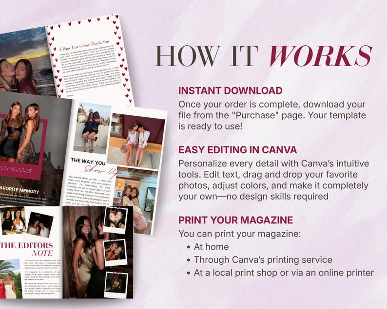 Best Friend Valentine’s Magazine | Fun Editable Canva Gift | Digital Download image 11