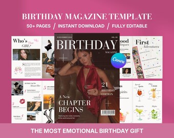 Best Friend Birthday Gift Magazine | Friendship Magazine Template | Editable Canva Keepsake | Birthday Gift for Best Friend | Printable Memo