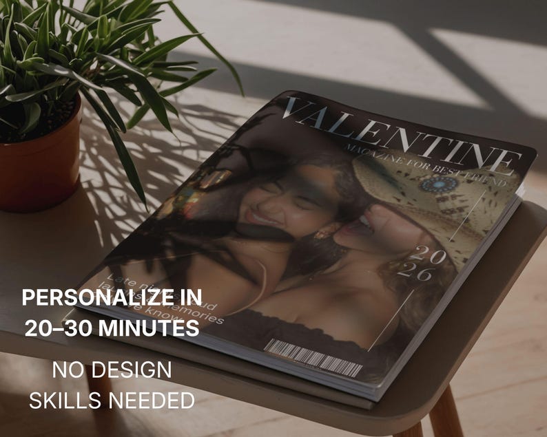 Best Friend Valentine’s Magazine | Fun Editable Canva Gift | Digital Download image 2