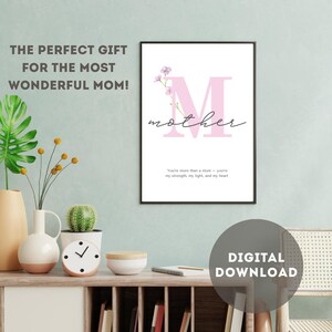 Arte de parede para impressão para o Dia das Mães / Citação para o Dia das Mães / Presente significativo para a mãe / Presente para impressão para o Dia das Mães / Download digital instantâneo
