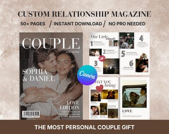 Anniversary Gift for Him or Her | Personalized Love Story Book | Editable Canva Template | Romantic Relationship Keepsake