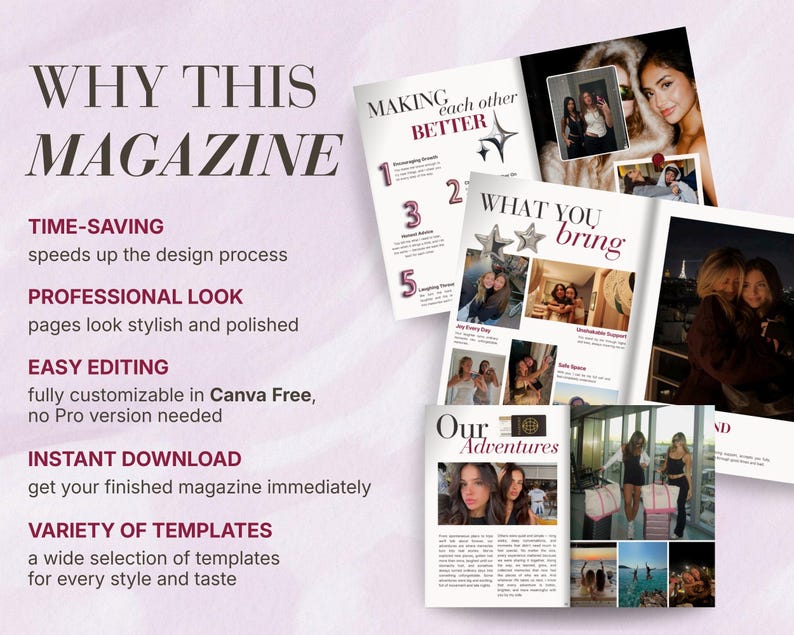Best Friend Valentine’s Magazine | Fun Editable Canva Gift | Digital Download image 10