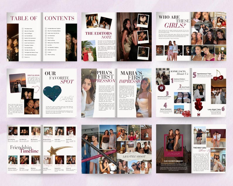 Best Friend Valentine’s Magazine | Fun Editable Canva Gift | Digital Download image 8
