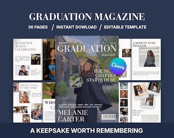 Graduation Magazine Template | Editable Canva Keepsake | Personalized Graduation Gift | Class of 2026 Memory Book