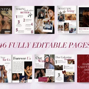 Best Friend Valentine’s Magazine | Fun Editable Canva Gift | Digital Download image 4