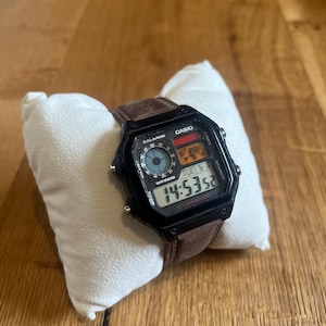Casio AE 1200 Armbanduhr  &quot;Black Leather&quot; - Modifiziert