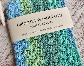 Crochet Wash Cloth, 100% Cotton, Dish Cloth, Wash Rag, Spa, Beauty, Eco Friendly, Crochet Washcloth, Crochet Dishcloth, Ready to Ship