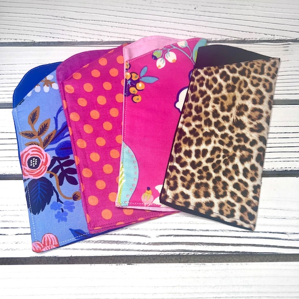 sunglass case/ handmade/ cotton fabric/ holder for purse/ fabric choice
