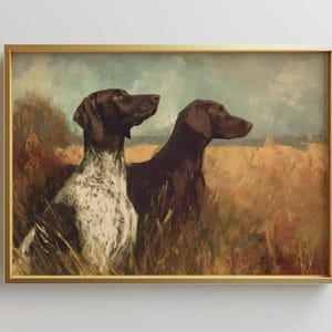 Vintage Hunting Dogs Fine Art Print | Animal Oil Painting | Old Hunting Hounds | Neutral Art Print | Trendy Wall Art Print Gift