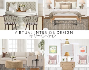Virtual Interior Design Package - Custom Room Design,  Moodboard and Shopping Guide with links, Affordable E-Design,