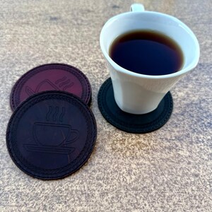 Handmade Leather Coaster - Premium Protection for Hot/Cold Drinks - Perfect Gift for Coffee & Tea Lovers