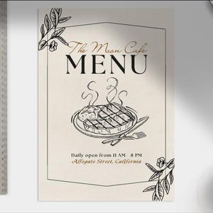 Editable Restaurant Menu Template: Printable Canva Design (Digital Download)