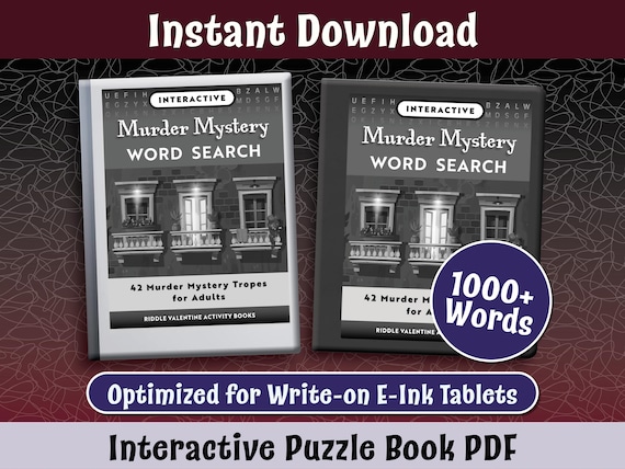 Murder Mystery Word Search: 42 Trope Puzzles for E-Ink Tablets (PDF)