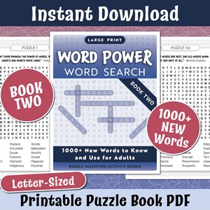 Großdruck-Wortsuchrätsel Buch Zwei: 1000+ Wörter (Digitaler Download)
