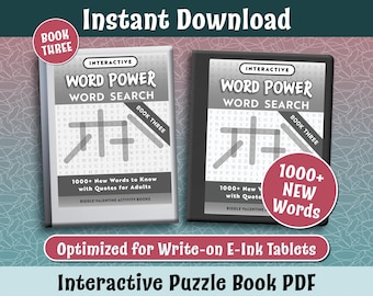 Word Search Puzzle Book: 1000+ Unique Words for E-Ink Tablets (PDF)