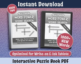 Word Search Puzzle Book: 1000+ Words for E-Ink Tablets (PDF)