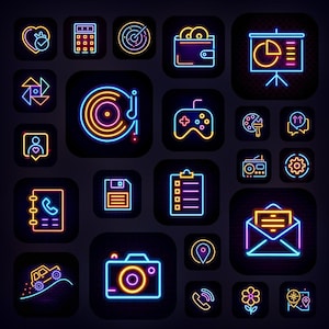 Cyberpunk Neonpunk Icon Pack: 100+  iOS & Android Icons