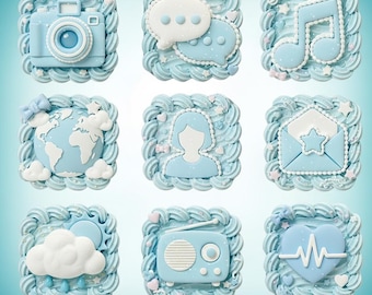 Íconos pastel de Nube de Algodón: 135 íconos kawaii de aplicaciones en azul suave (iOS y Android)