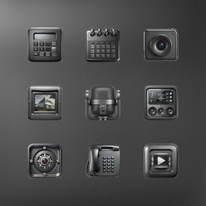 Dark Aesthetic 3D Icons IOS app icons, Android app icons, Homescreen UI, theme, icon bundle