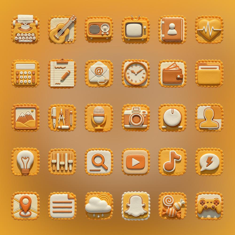 Baked Delight Icon Pack | 200+ Cookie Style App Icons for Ios & Android ...